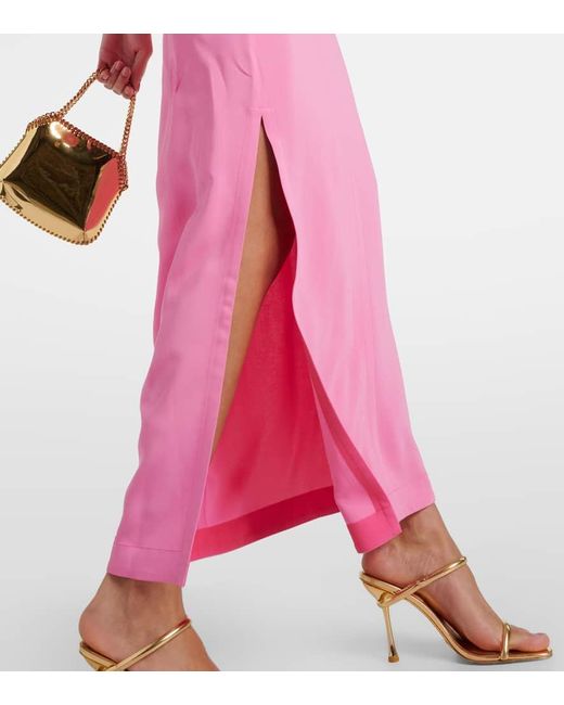 Vestido largo fruncido Stella McCartney de color Pink