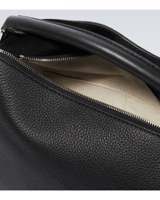 Loewe Black Puzzle Medium Leather Shoulder Bag for men