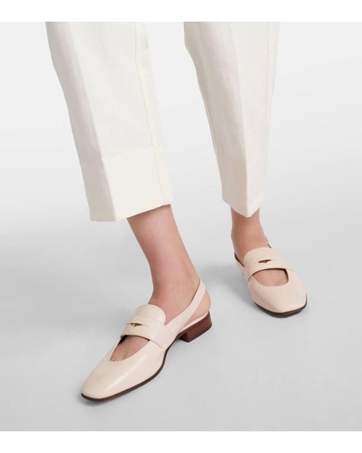 Mocassini slingback in pelle con cut-out di Tod's in Pink