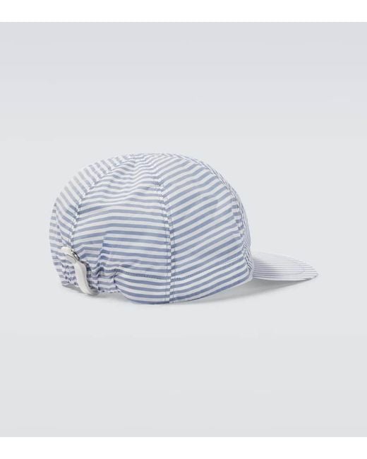 Stone Island White Marina Logo Striped Baseball Cap for men