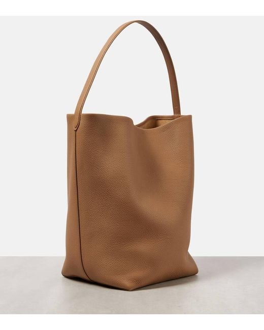 The Row Brown N/S Park Large Leather Tote Bag