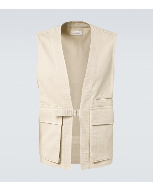 Lemaire Weste Aus Baumwoll-Twill in Natural für Herren