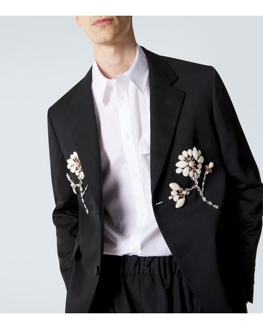 Simone Rocha Blue Embellished Blazer for men