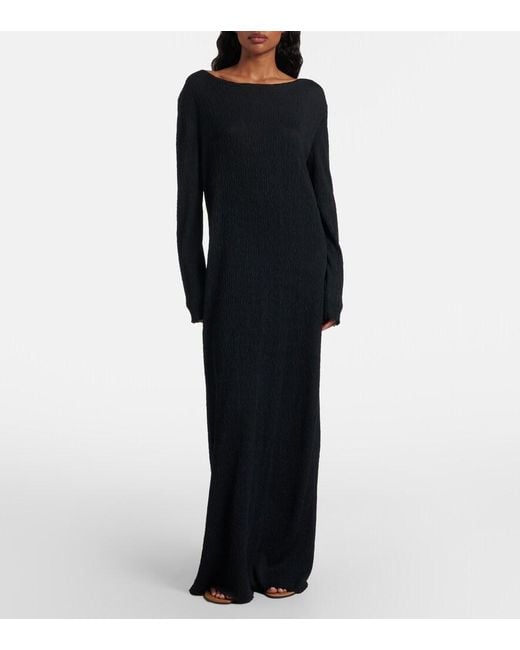 The Row Black Odall Silk Maxi Dress