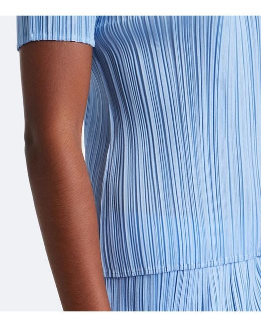Pleats Please Issey Miyake Blue Monthly Colors: August Pleated Top