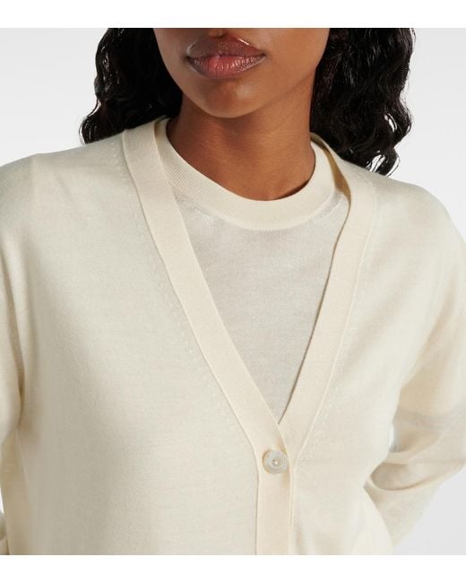 Gucci White Cashmere And Silk Cardigan
