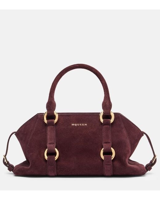 McQueen Women's Purple Farringdon Small Suede Tote Bag