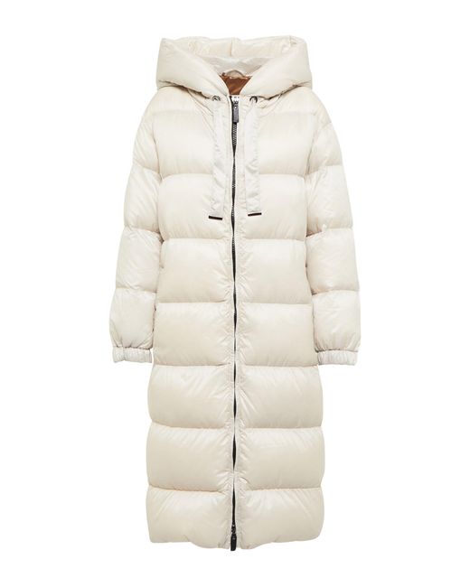 Max Mara Satin Seipa Down Coat in White 
