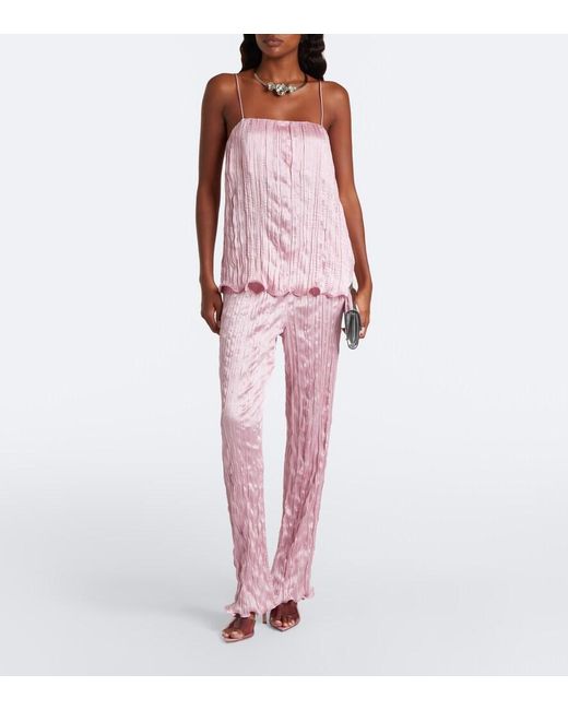 Posse Pink Esme Satin Straight Pants