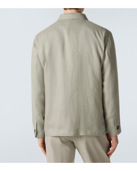 Lardini Gray Linen Jacket for men