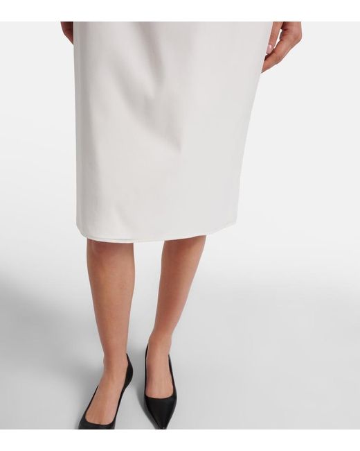 The Row White Ivera Silk-Blend Chiffon Midi Skirt