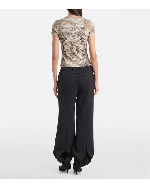 Jean Paul Gaultier Natural Medaillon Cotton-Blend Jersey T-Shirt
