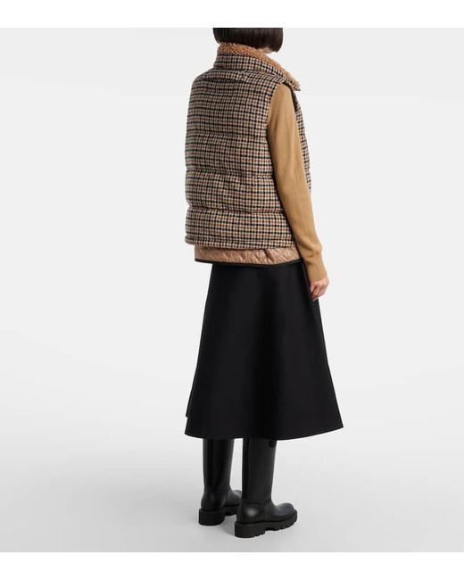 Moncler Brown Touvet Checked Wool-Blend Down Vest