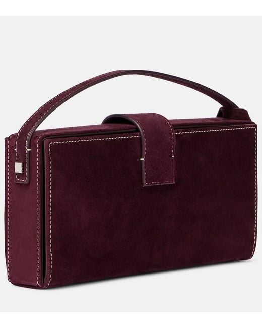 Magda Butrym Purple Apolonia Small Suede Clutch