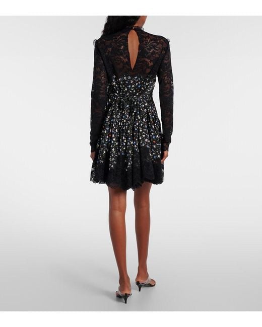 Rabanne Black Floral Lace Minidress