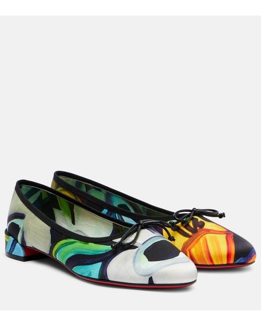 Christian Louboutin Yellow Sweetie Jane Satin Crepe Ballet Flats