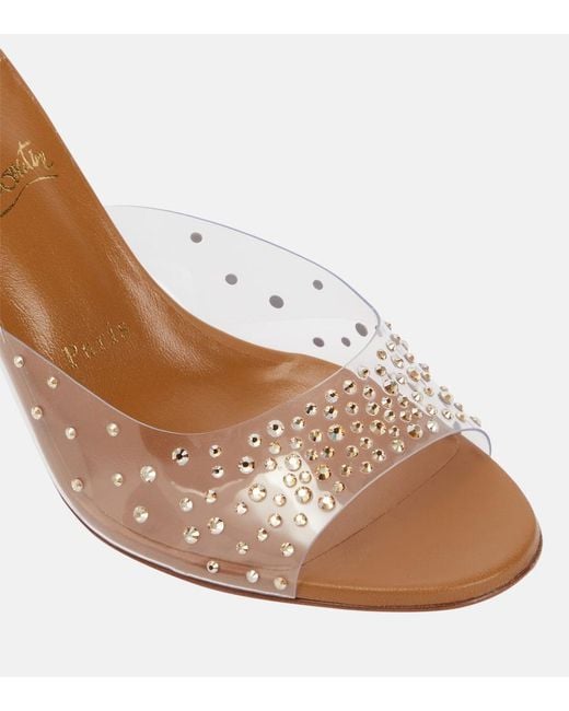 Christian Louboutin Multicolor Nudes Degramule Embellished Mules