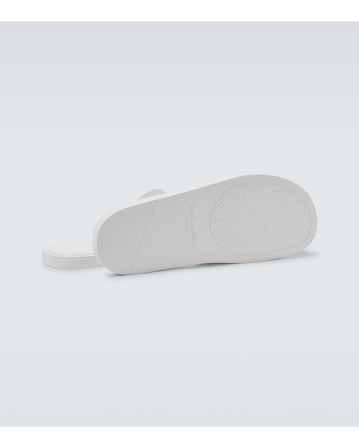 Dolce & Gabbana White Dg Cutout Slides for men