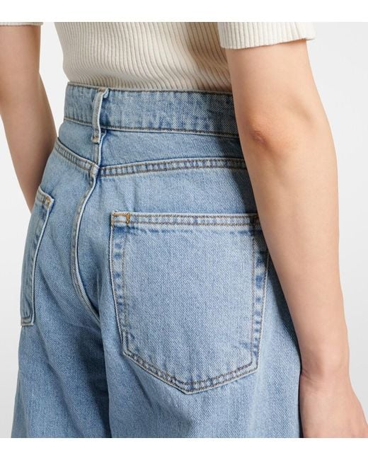 Rohe Blue Low-Rise Wide-Leg Jeans