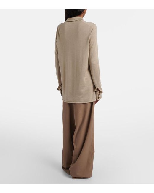 The Row Brown Fadry Cotton-Blend Gabardine Wide-Leg Pants