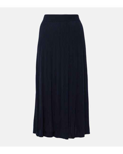 Joseph Blue Ribbed-knit Midi Skirt
