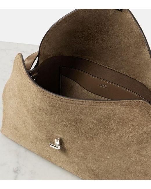 Totême  Brown Tote T-Lock Aus Veloursleder