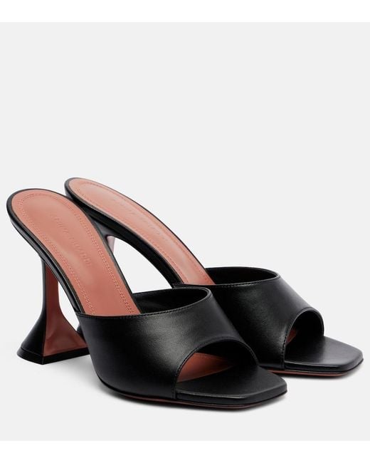 AMINA MUADDI Black Lupita Suede Heeled Mules