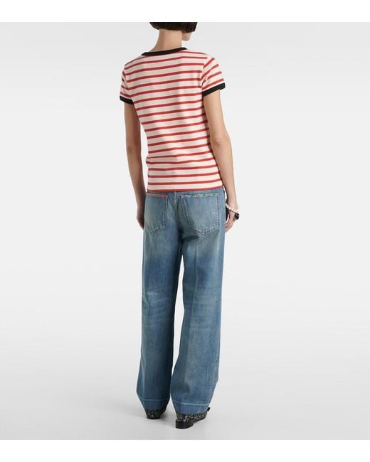 Valentino Red Chez Cotton Jersey T-Shirt