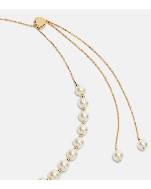 Gucci White Interlocking G Pearl Necklace