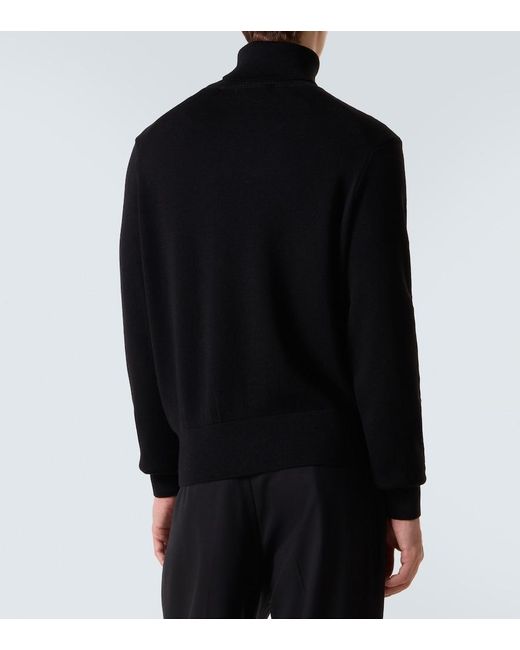 AMI Black Ami De Cour Wool Turtleneck Sweater for men