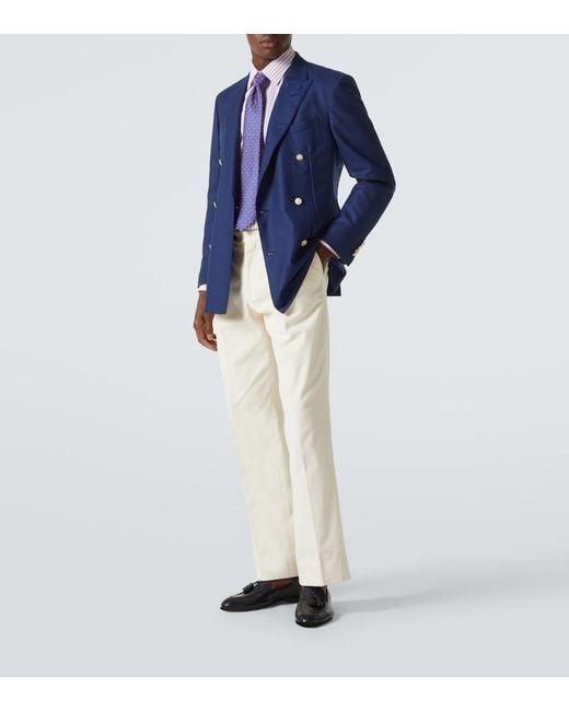 Charvet Pink Striped Cotton Poplin Shirt for men
