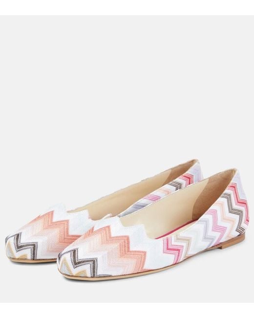 Missoni Pink Zig Zag Ballet Flats