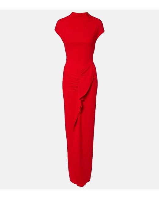 TOVE Red Beth Ruffled Maxi Dress