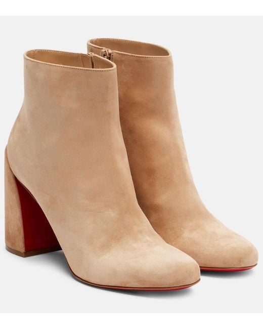 Christian Louboutin Natural Turela 85 Chelsea Boots Aus Veloursleder
