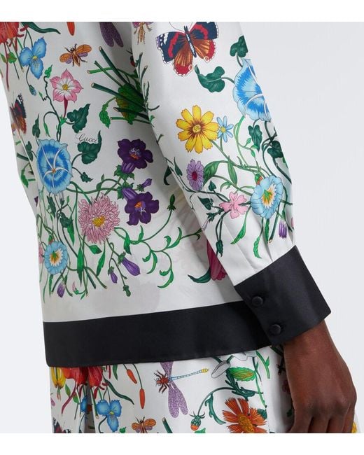 Gucci Multicolor Flora Silk Twill Shirt
