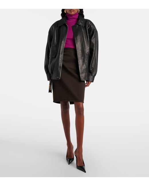 Saint Laurent Purple Wool, Cashmere, And Silk Sweater