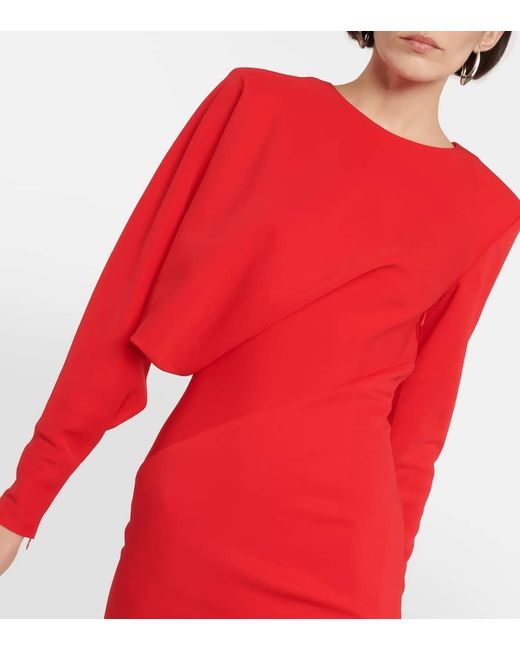 Roland Mouret Red Draped Crepe Gown