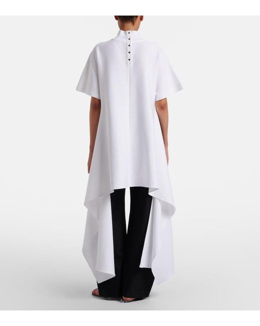 Alaïa White Asymmetric Cotton-Blend Jersey T-Shirt
