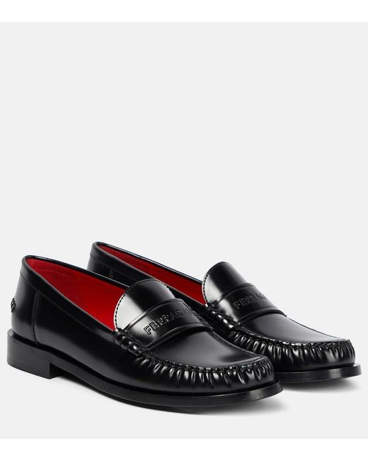 Ferragamo Black Ferragamo Irina Leather Moccasins