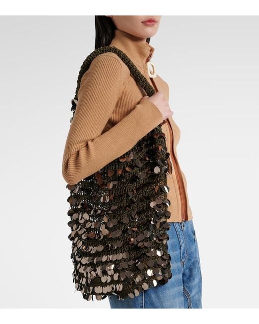 J.W. Anderson Black Tote Bag Aus Mesh Mit Pailletten