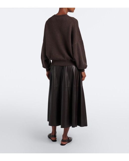 Arma Black Eleni Suede Midi Skirt