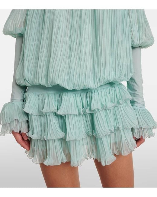 Blumarine Blue Minikleid Aus Seidenchiffon