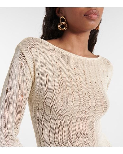 AYA MUSE White Myda Knitted Maxi Dress