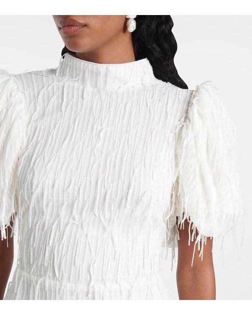 ROTATE BIRGER CHRISTENSEN White Bridal Minikleid Mit Pailletten
