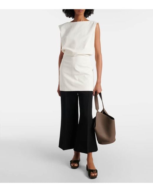 Khaite White Toma Cotton Canvas Minidress