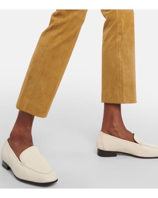 Joseph Natural Coleman Suede Cropped Pants