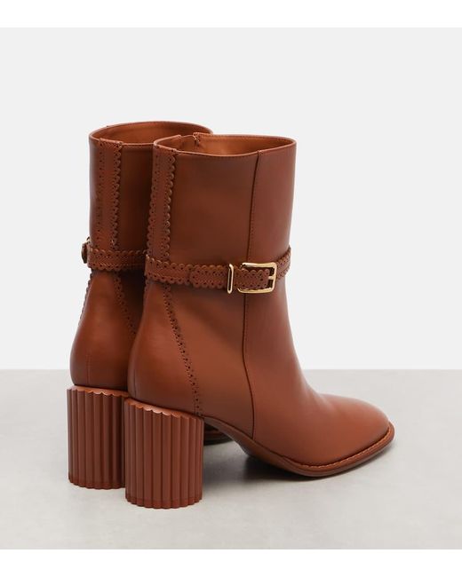 Zimmermann Brown Ankle Boots Eddie 70 Aus Leder