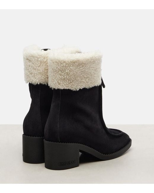 Jimmy Choo Black Hali 60 Suede Ankle Boots
