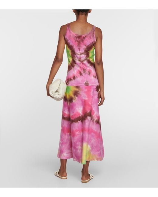 Gabriela Hearst Pink Graham Tie-Dye Cashmere Tank Top