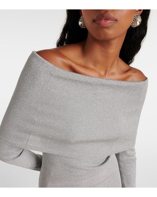 Galvan Gray Corte Off-Shoulder Top